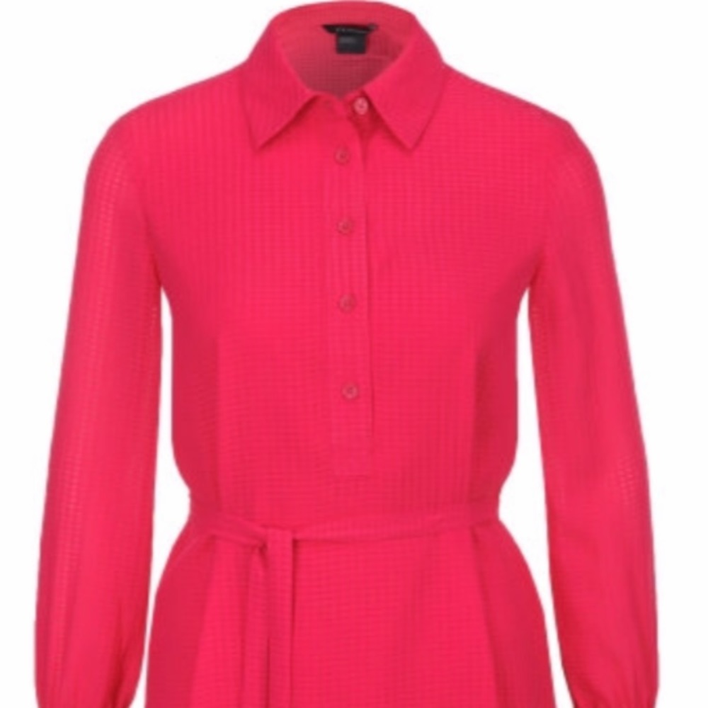 Armani exchange fuchsia long sleeve shirt dress